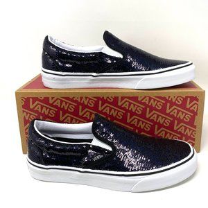 VANS Classic Slip-On Micro Sequins Black Glitter Women's